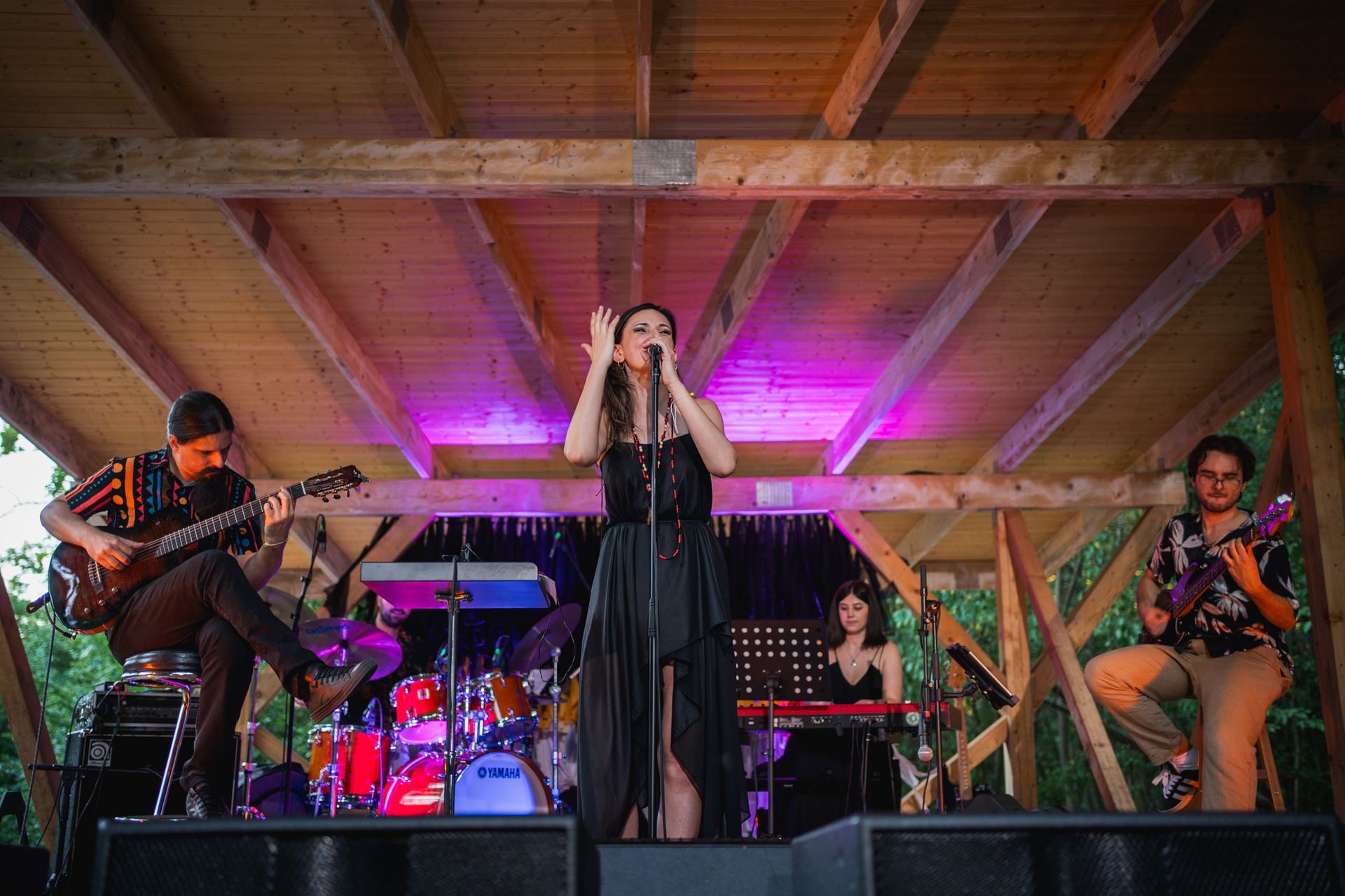 Mara Halunga performing at a festival